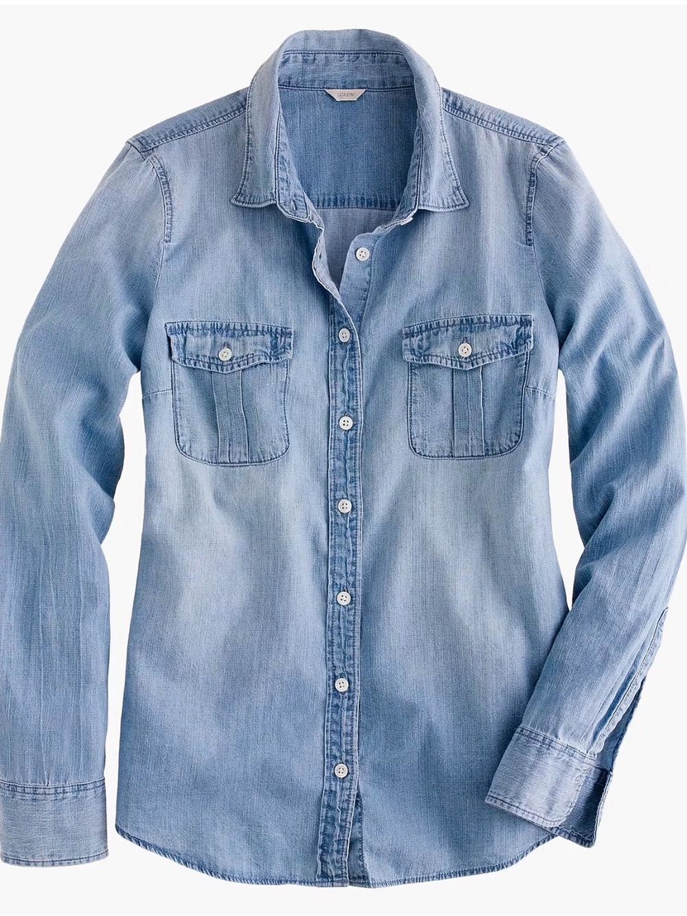 J. Crew Chambray Blue Denim Shirt with Black Label